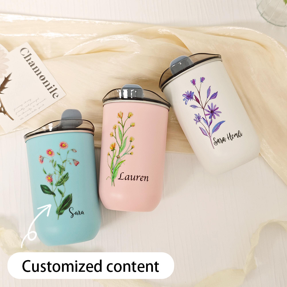 Coffee Equipment Eu - Custom Birth Flower Stainless Steel Tumbler