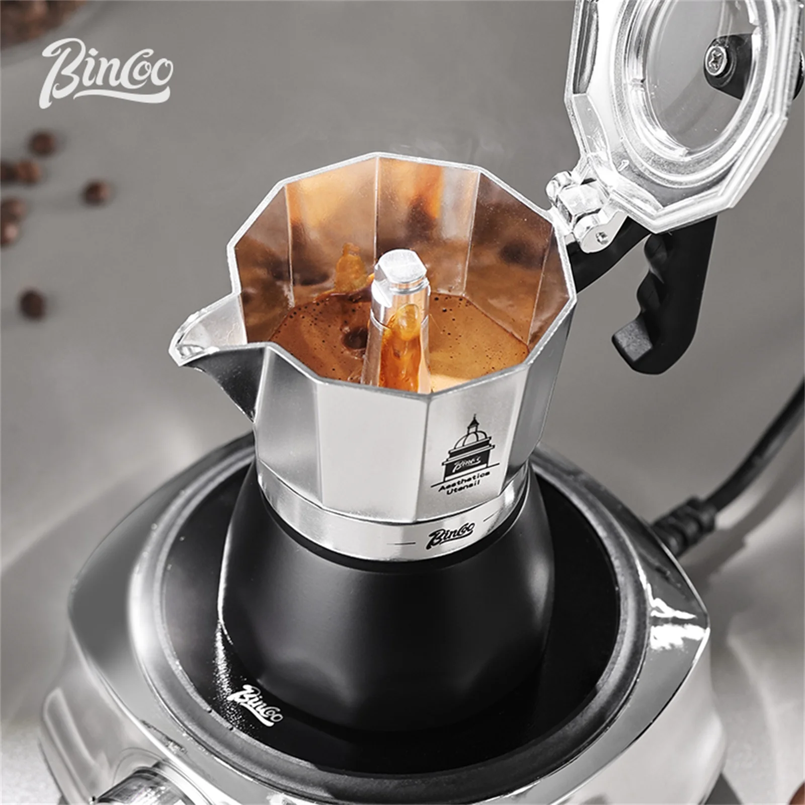 BINCOO Double Valve Moka Pot，E - Equipment Of Coffee Machine ulasan dan harga